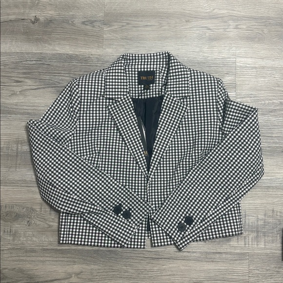 TRUTH BY REPUBLIC Womens Checkered Blazer Jacket NWT - Picture 9 of 10